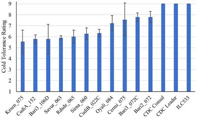 Freezing stress response of wild and cultivated chickpeas